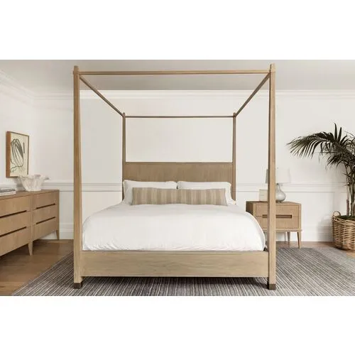 Palmer Teak Canopy Bed - Beach - Brownstone Furniture