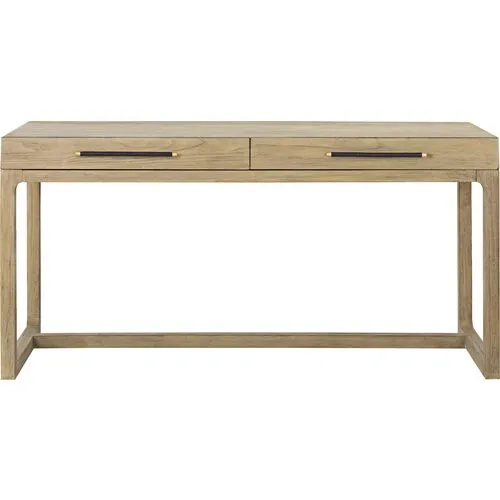 Benett Rattan Teak Desk - Beach - Brownstone Furniture - Beige