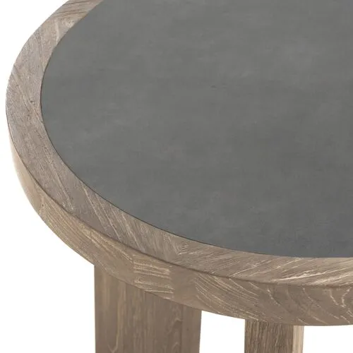 Royce Teak End Table - Fawn/Cement - Brownstone Furniture - Gray