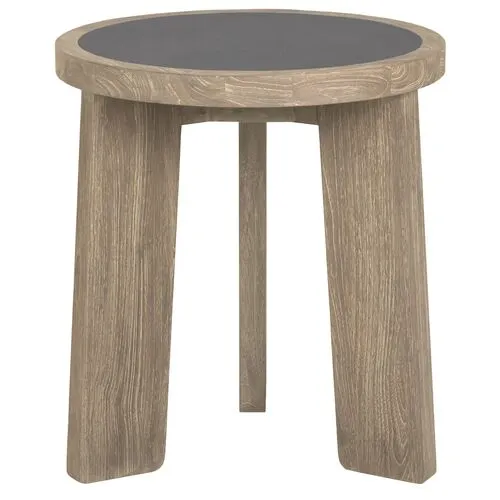 Royce Teak End Table - Fawn/Cement - Brownstone Furniture - Gray