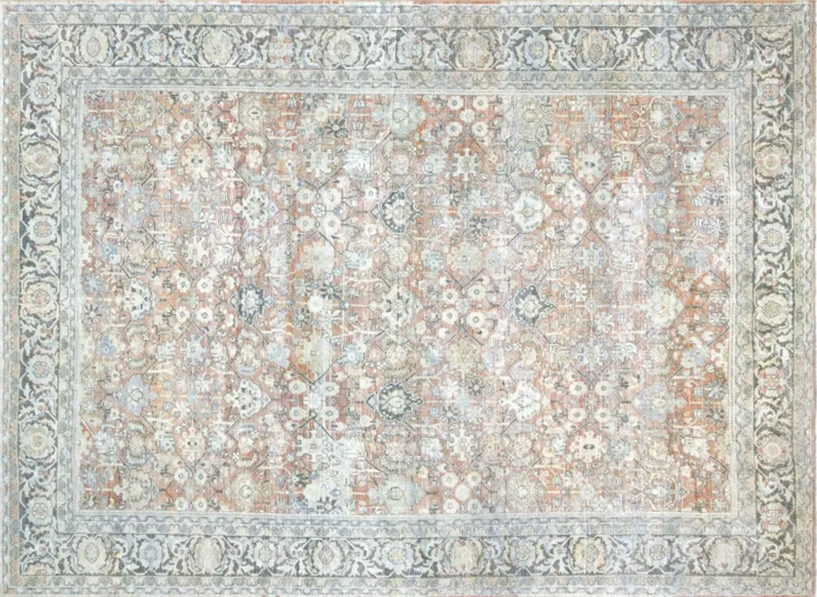 1920s Persian Mahal Rug - 9' x 12'3" - Nalbandian - Orange - Orange