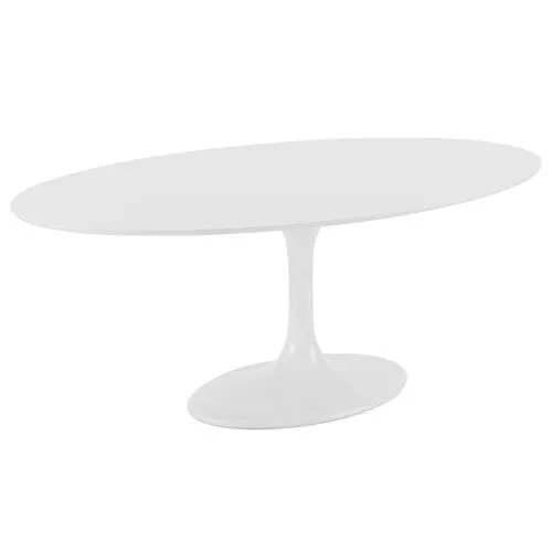 Aden 79" Oval Dining Table - White