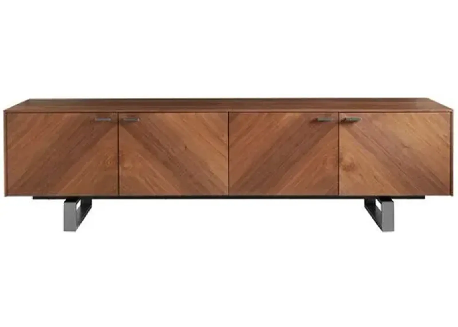 Brett 71" Media Stand - Walnut/Steel - Brown