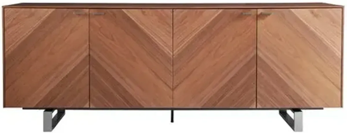 Brett 79" Sideboard - Walnut/Steel - Brown