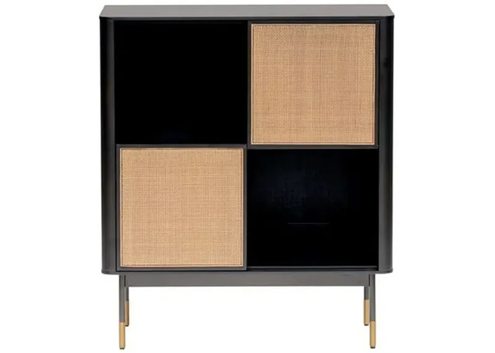 Omari 33" Cabinet - Black/Natural