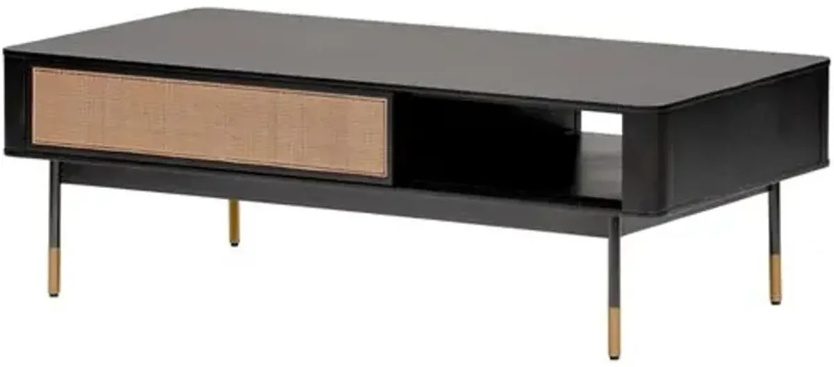 Omari 47" Coffee Table - Black/Natural