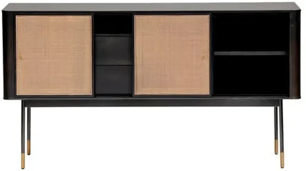 Omari 59" Sideboard - Black/Natural