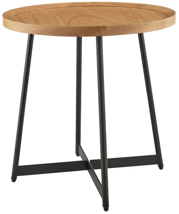 Rey 22" Round Side Table, Oak