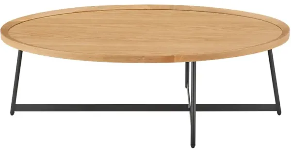 Rey 47" Oval Coffee Table, Oak