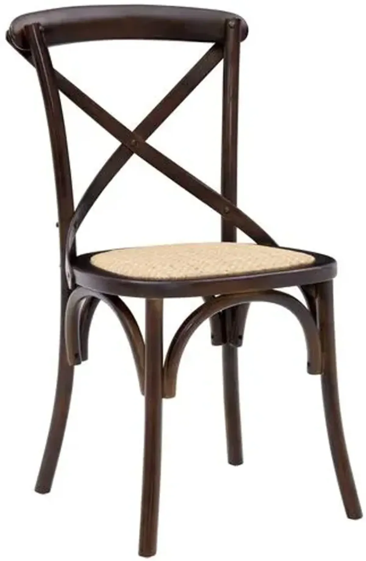 Set of 2 Alonzo Rattan Side Chairs - Walnut - Brown