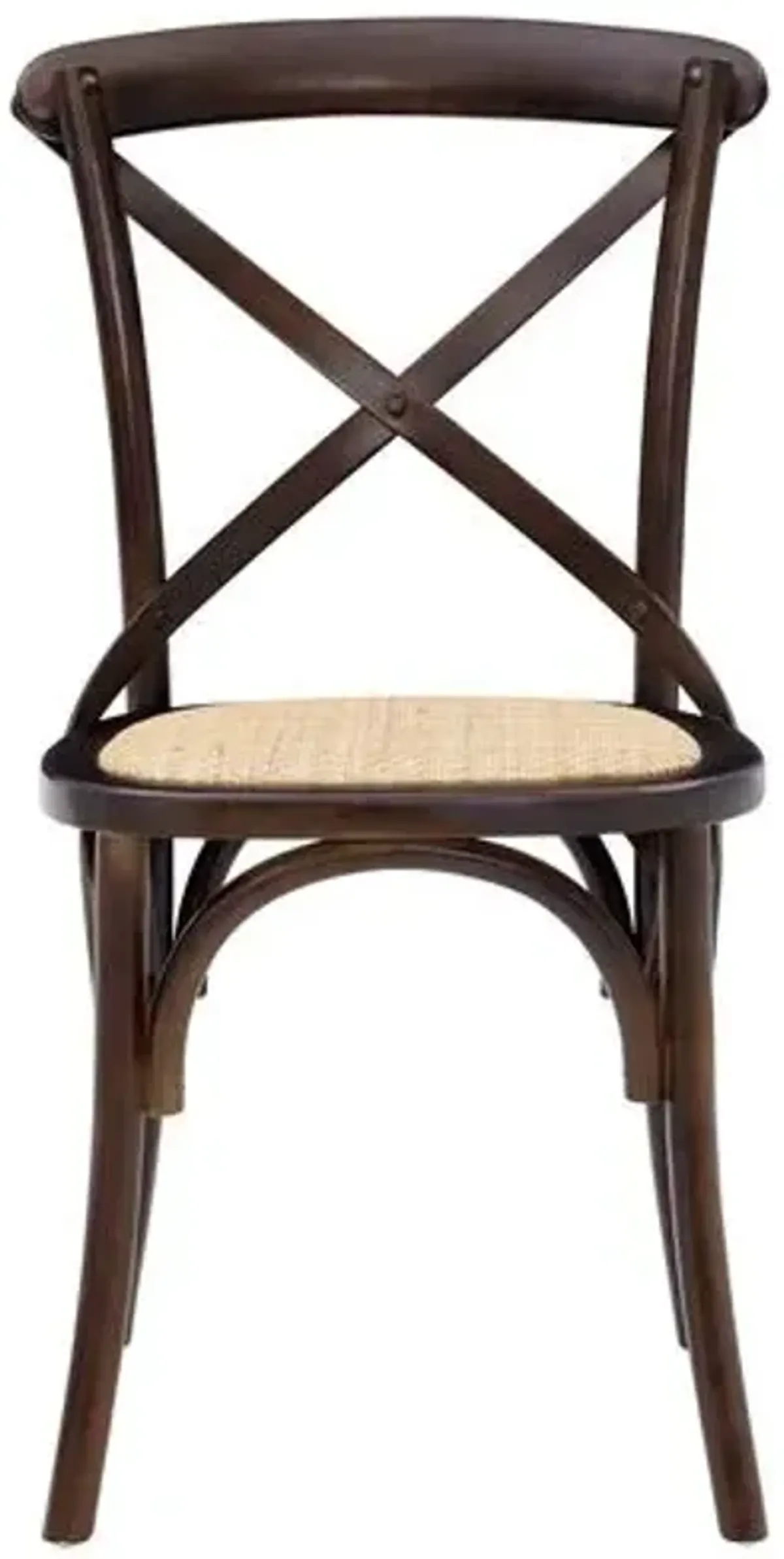 Set of 2 Alonzo Rattan Side Chairs - Walnut - Brown