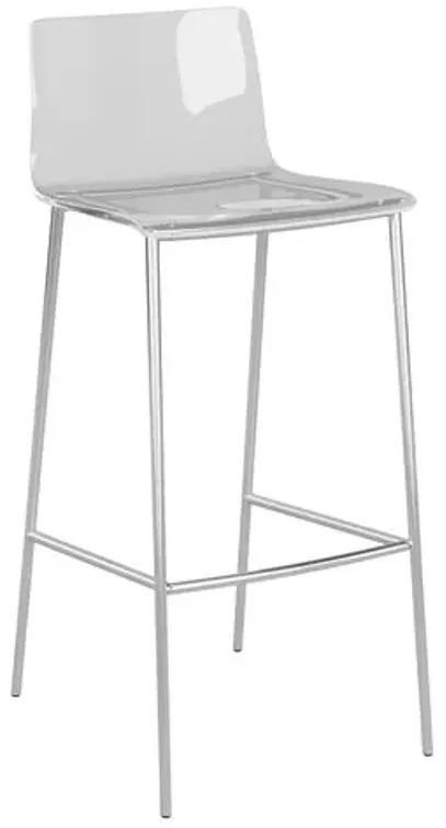 Set of 2 Dion Acrylic Barstools - Nickel - Clear