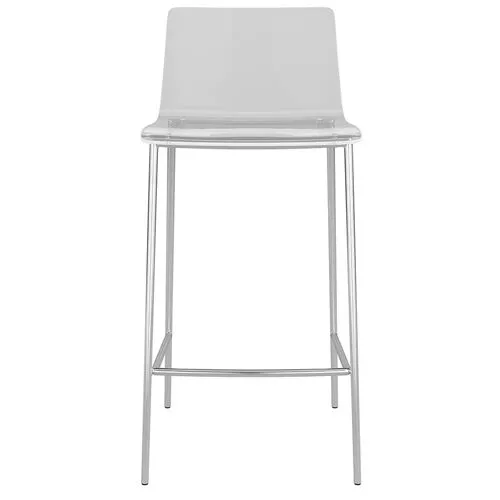 Set of 2 Dion Acrylic Counter Stools - Nickel