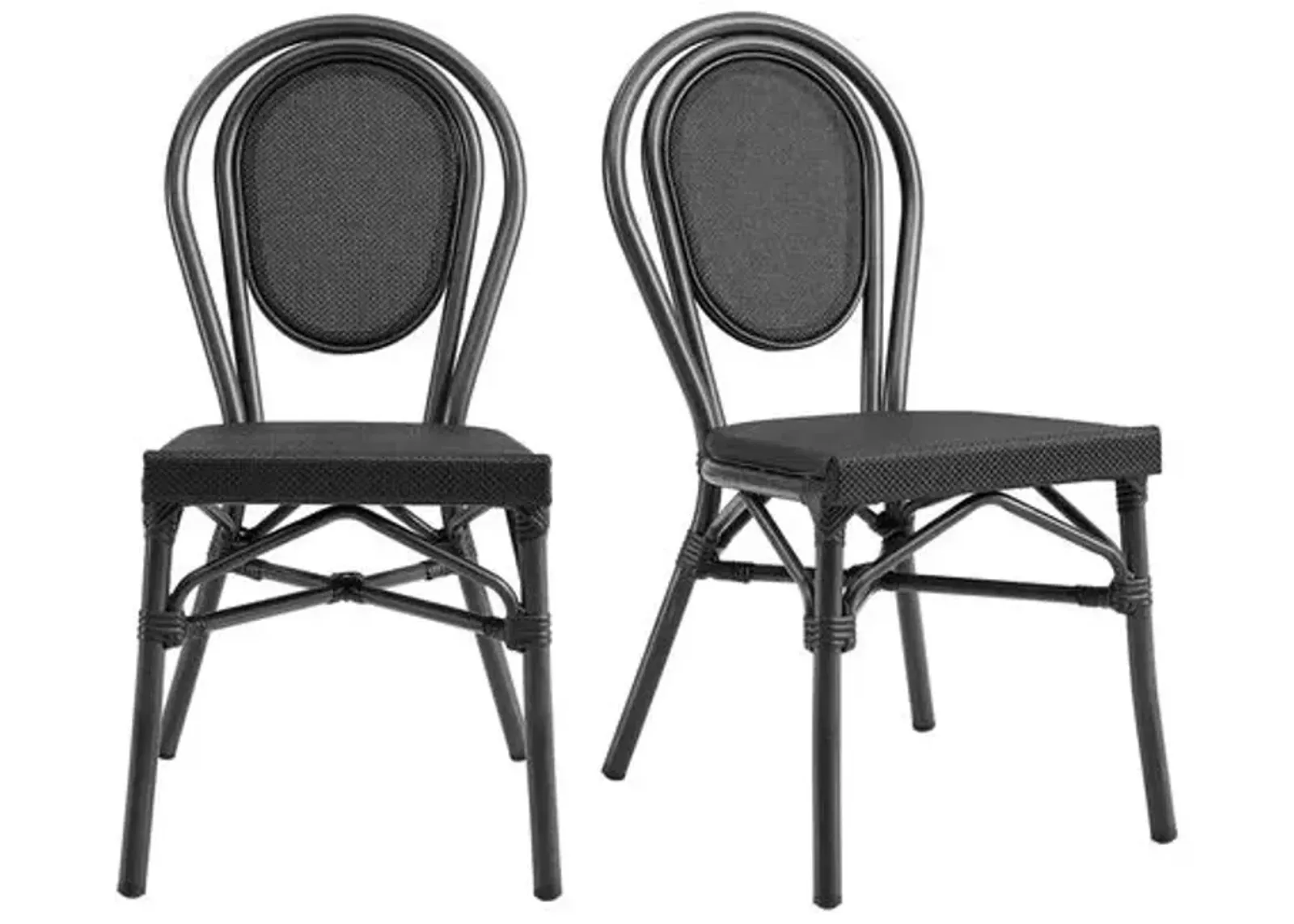 Set of 2 Joel Outdoor Side Chairs - Black