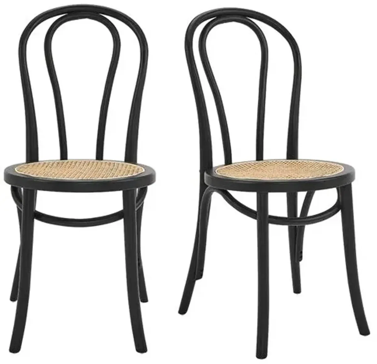 Set of 2 Nico Side Chairs - Matte Black