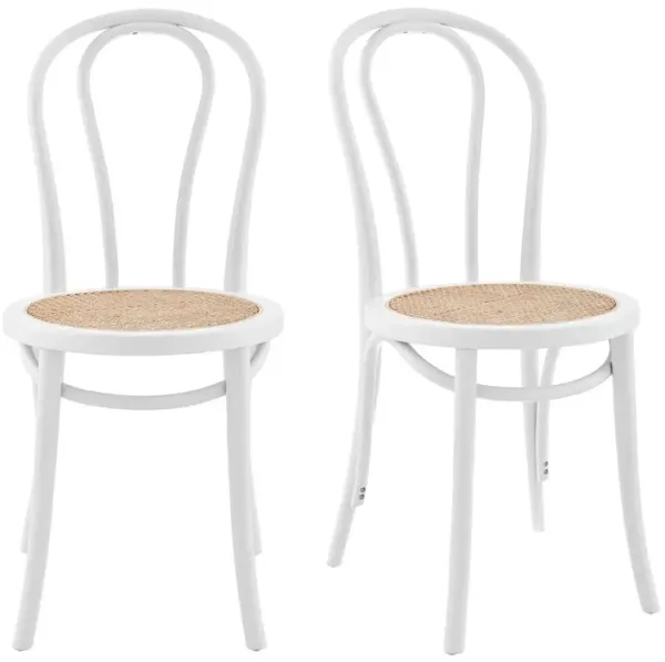 S/2 Nico Side Chairs, Matte White