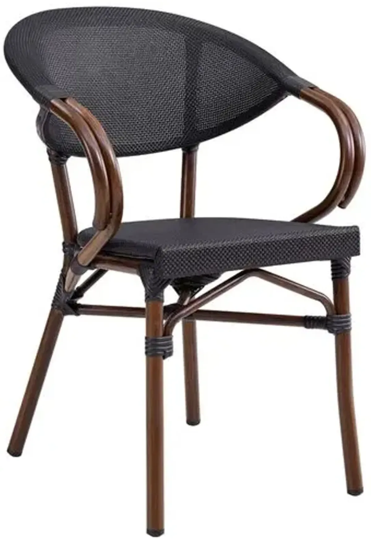 Set of 2 Porter Outdoor Armchairs - Black/Brown