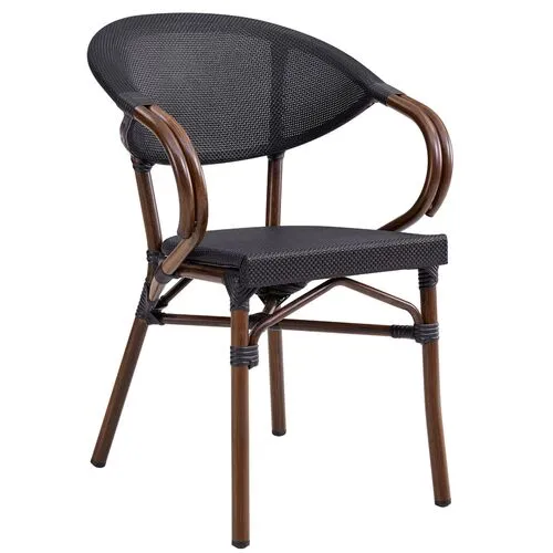Set of 2 Porter Outdoor Armchairs - Black/Brown