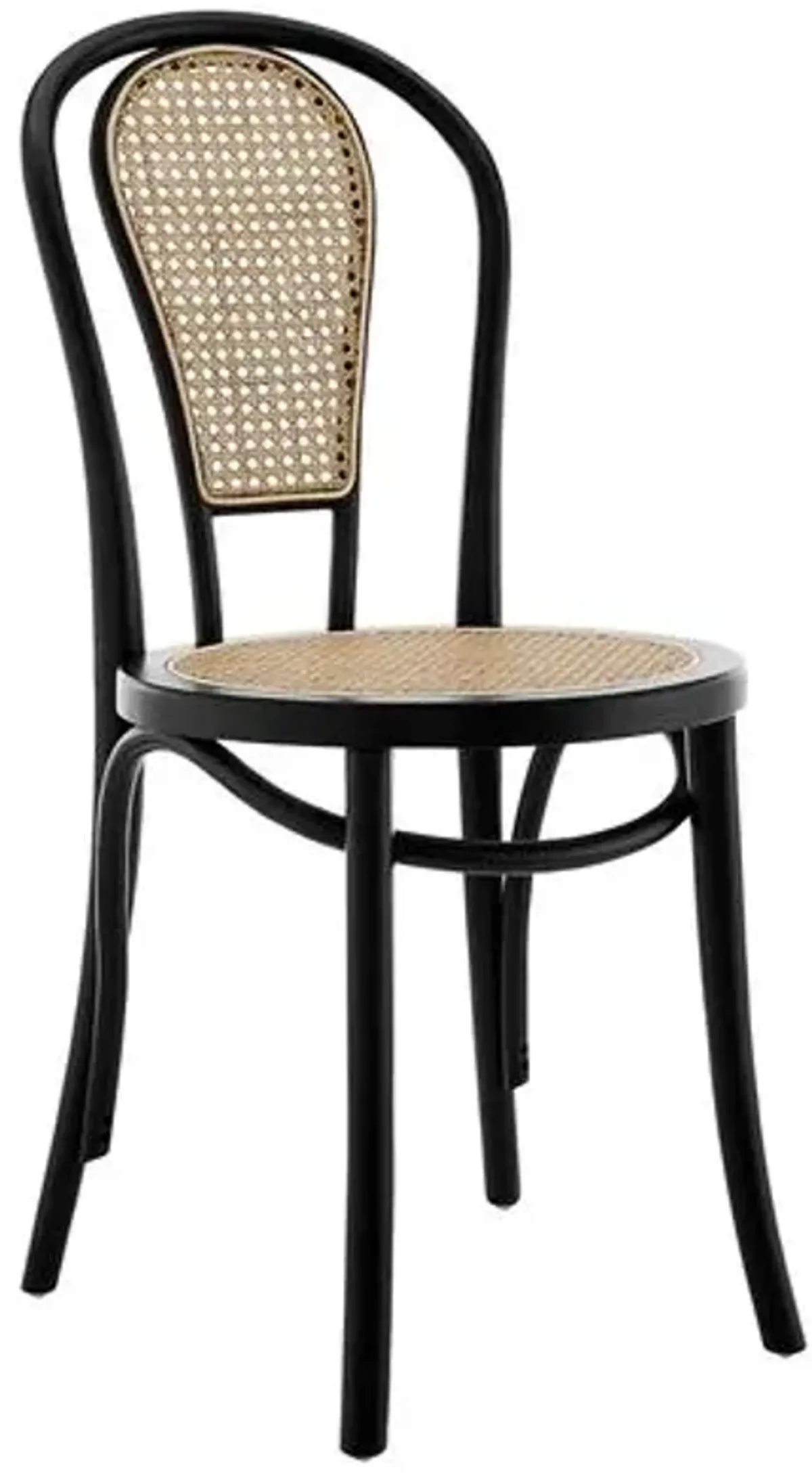 Set of 2 Wade Rattan Side Chairs - Matte Black