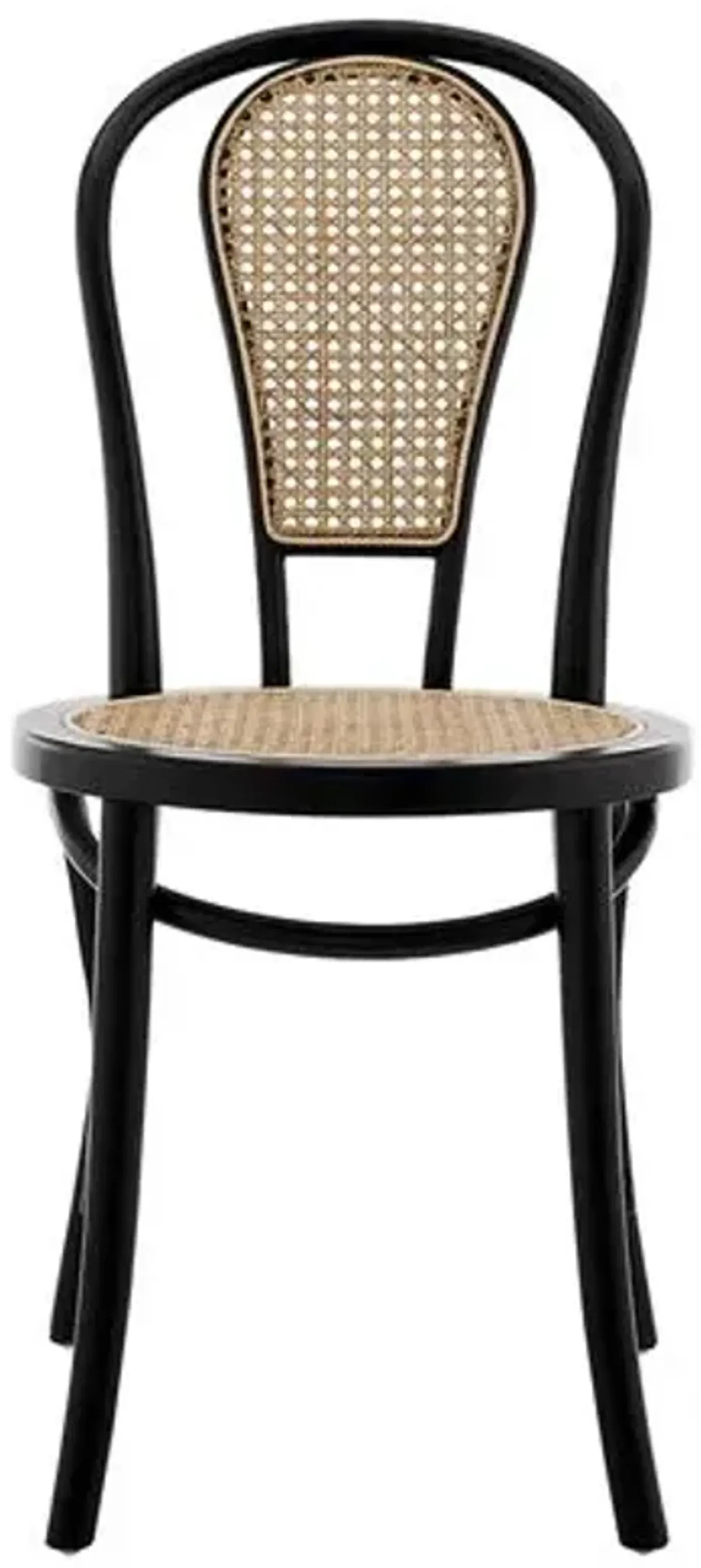 Set of 2 Wade Rattan Side Chairs - Matte Black