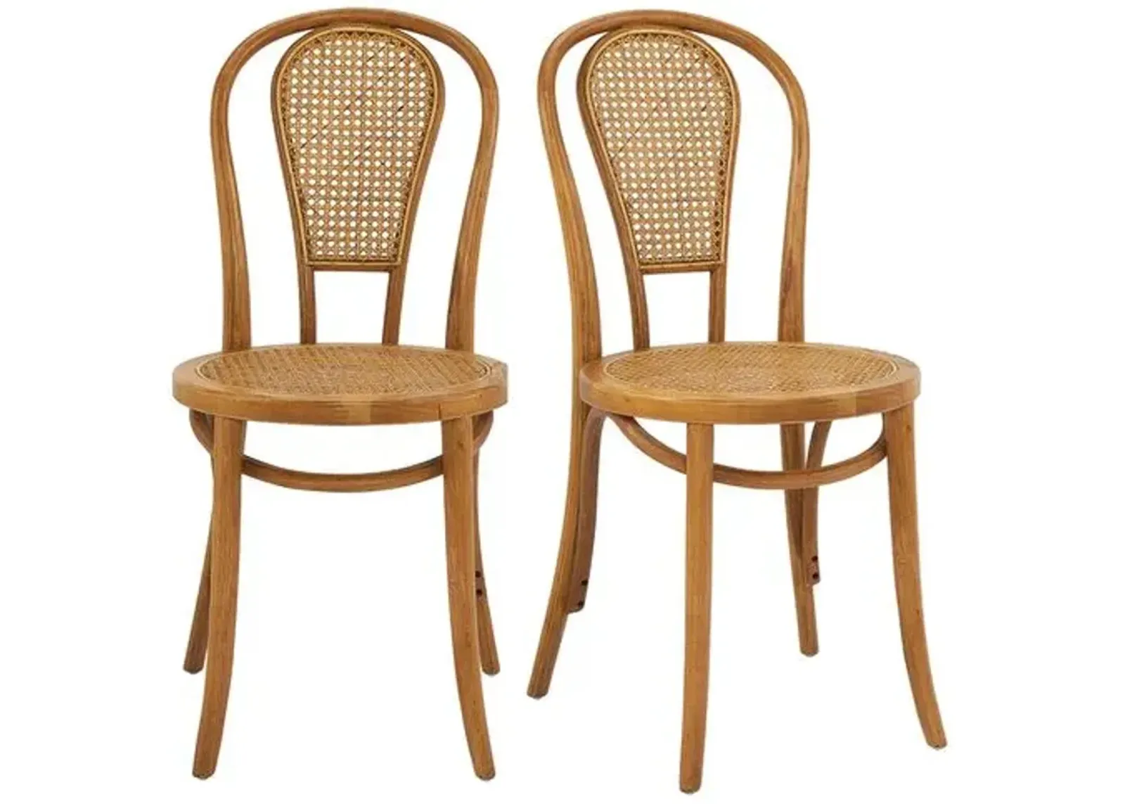 Set of 2 Wade Rattan Side Chairs - Walnut - Brown