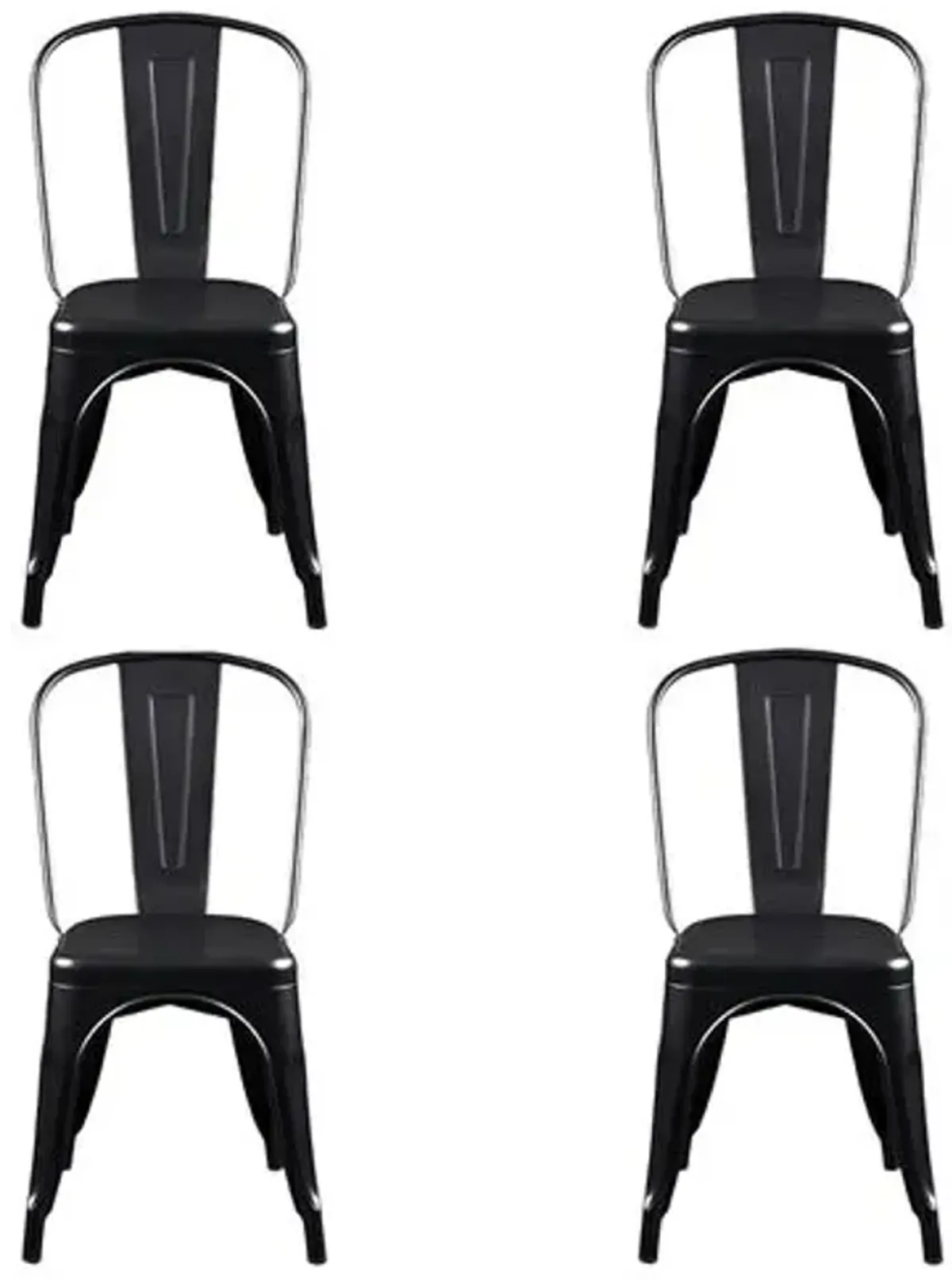 Set of 4 Knox Side Chairs - Matte Black