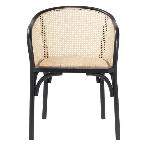 Tate Rattan Armchair - Black/Natural - Beige