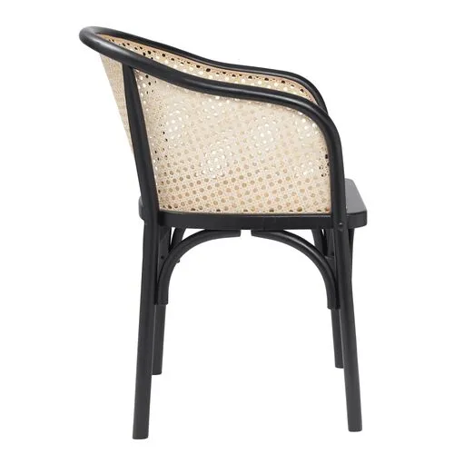 Tate Rattan Armchair - Black/Natural - Beige