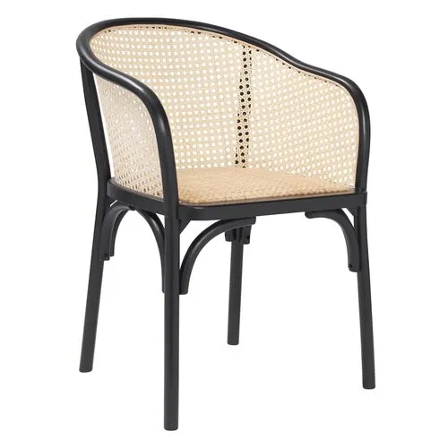 Tate Rattan Armchair - Black/Natural - Beige