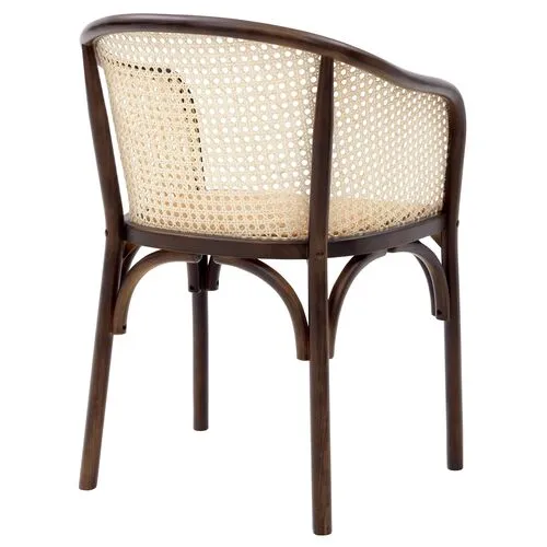 Tate Rattan Armchair - Walnut/Natural - Beige