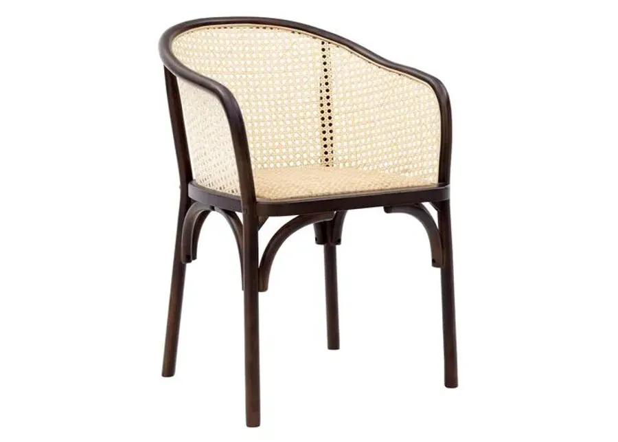 Tate Rattan Armchair - Walnut/Natural - Beige