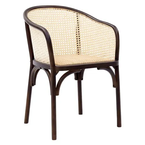 Tate Rattan Armchair - Walnut/Natural - Beige