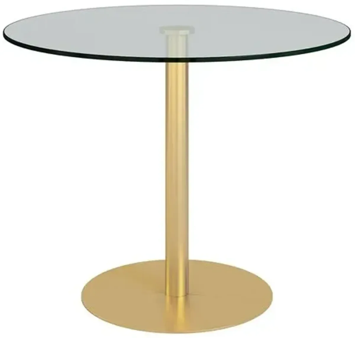 Trey 36" Bistro Table - Brushed Gold - Clear