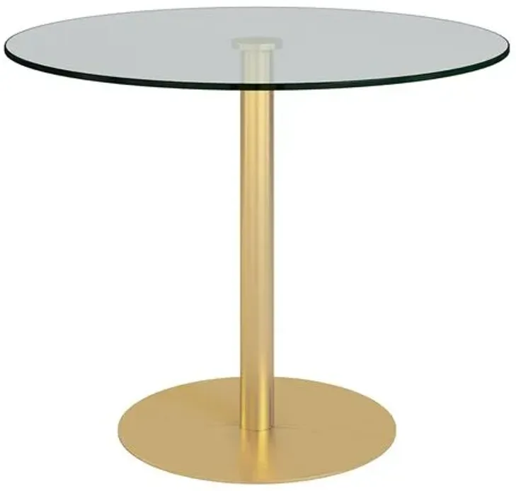 Trey 36" Bistro Table - Brushed Gold - Clear