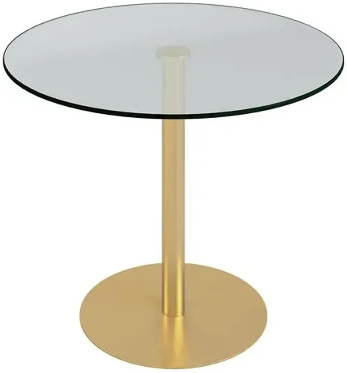 Trey 36" Bistro Table - Brushed Gold - Clear