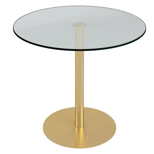 Trey 36" Bistro Table - Brushed Gold - Clear