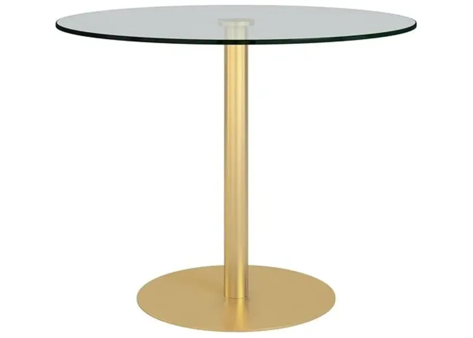 Trey 36" Bistro Table - Brushed Gold - Clear