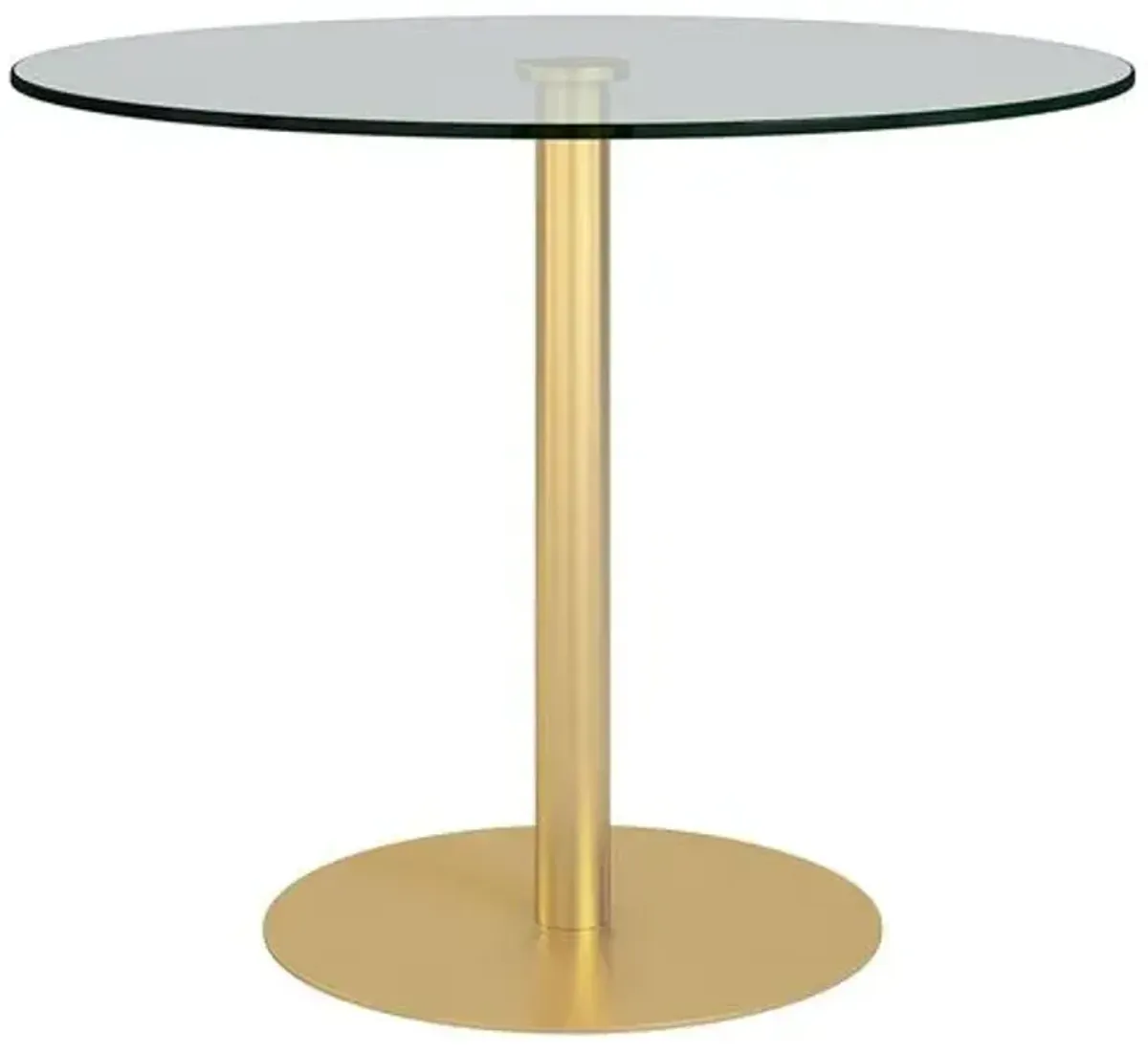 Trey 36" Bistro Table - Brushed Gold - Clear