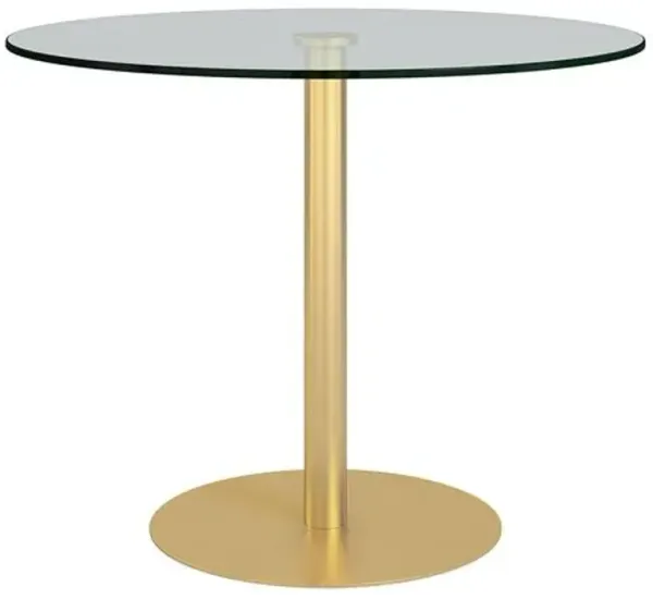 Trey 36" Bistro Table - Brushed Gold - Clear