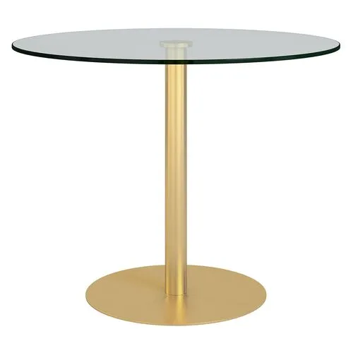 Trey 36" Bistro Table - Brushed Gold - Clear