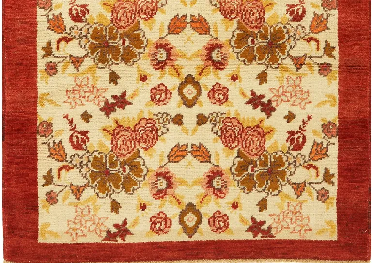 Turkish Kayseri Rug - 3'3" X 5'1" - Red - Red