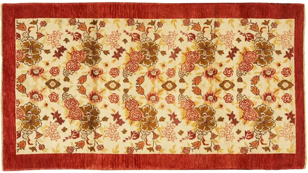 Turkish Kayseri Rug - 3'3" X 5'1" - Red - Red