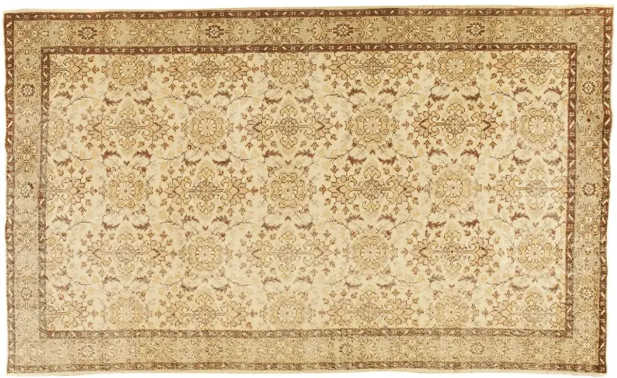 1940s Turkish Oushak Rug - 6'2 X 10'11 - beige - beige