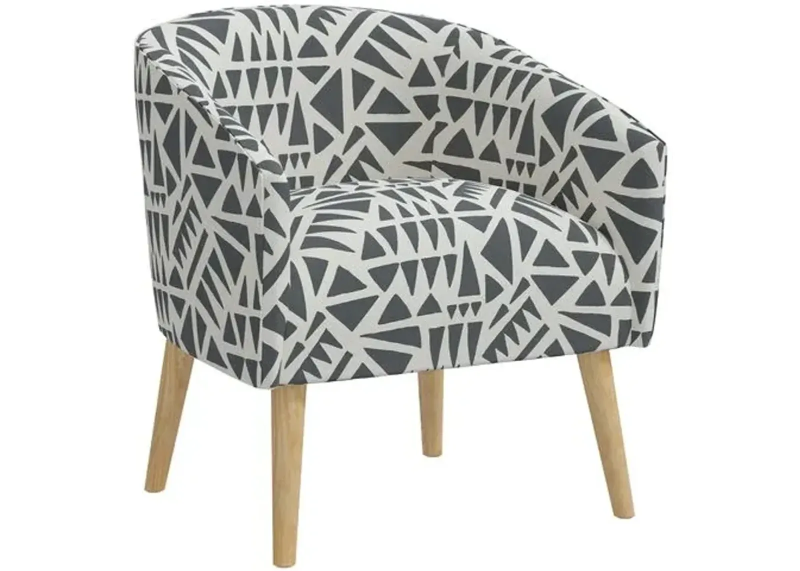 Leah Barrel Chair - Nairobi Charcoal - Gray