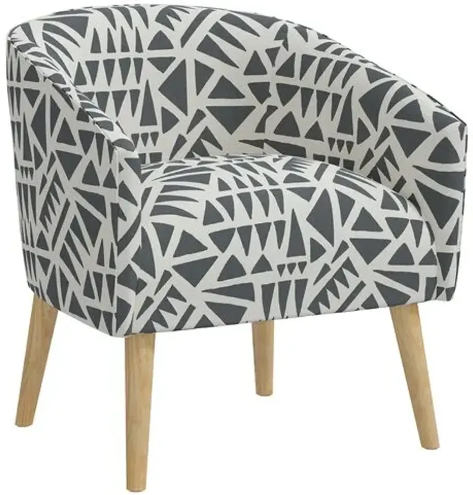 Leah Barrel Chair - Nairobi Charcoal - Gray