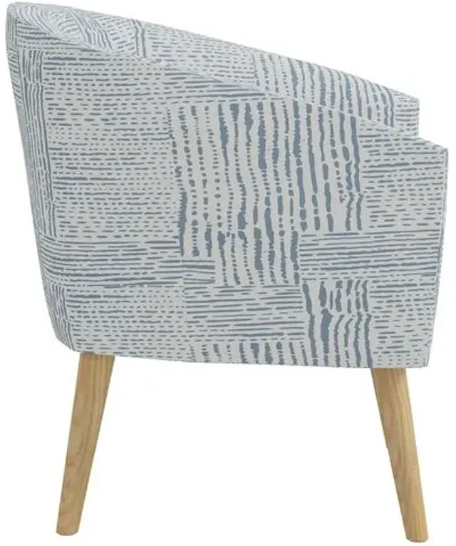 Leah Barrel Chair - Durban Blue