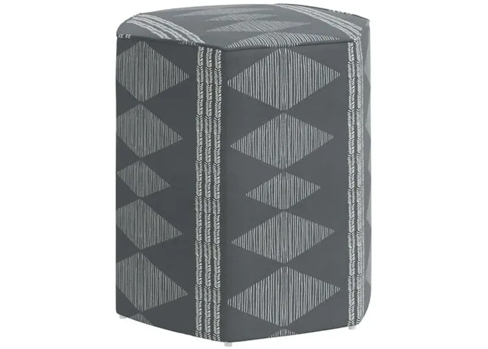 Becca Ottoman - Soweto Charcoal - Gray