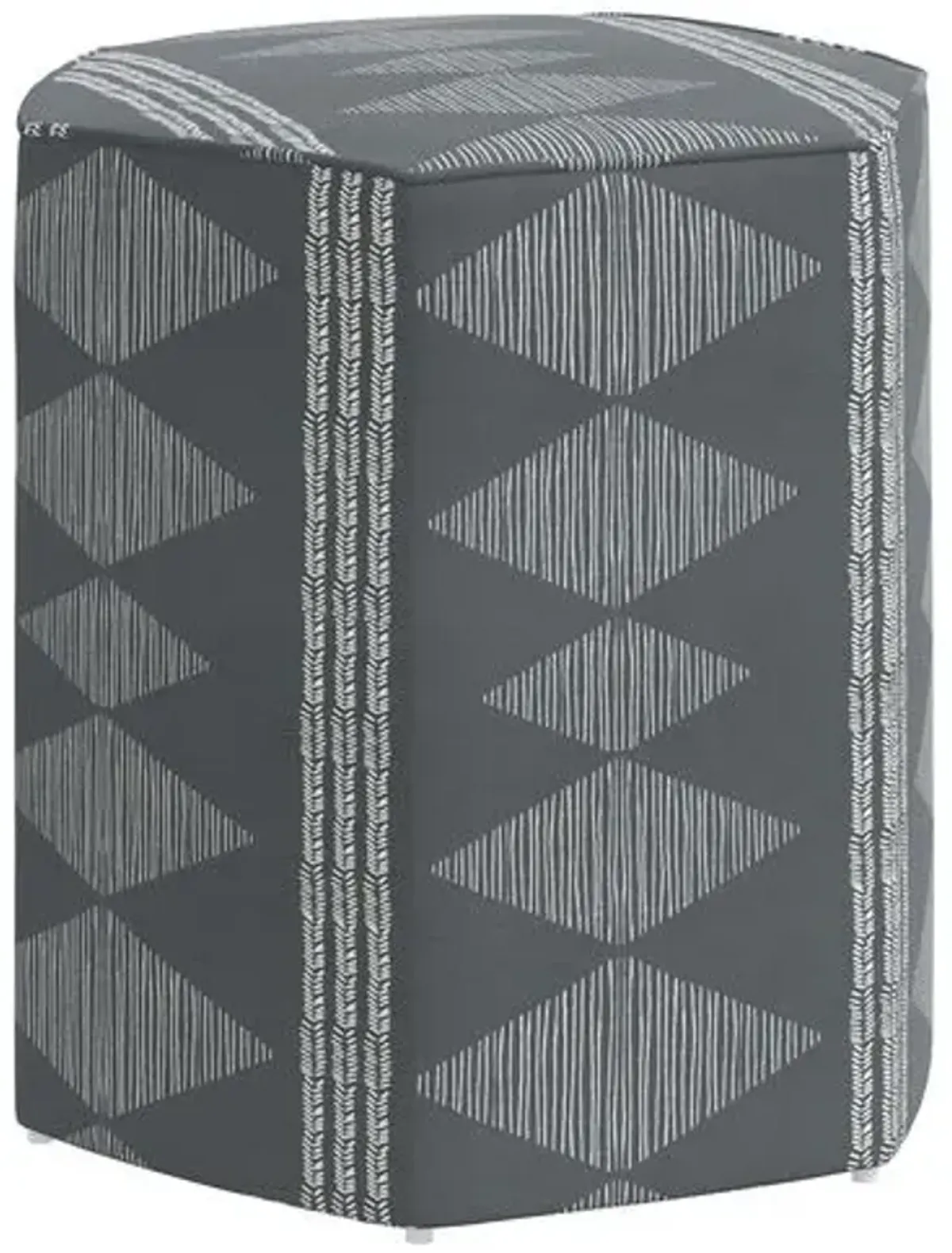 Becca Ottoman - Soweto Charcoal - Gray