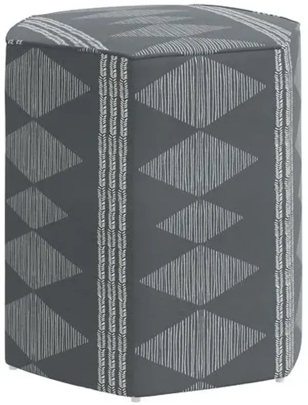 Becca Ottoman - Soweto Charcoal - Gray