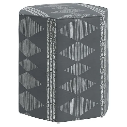 Becca Ottoman - Soweto Charcoal - Gray